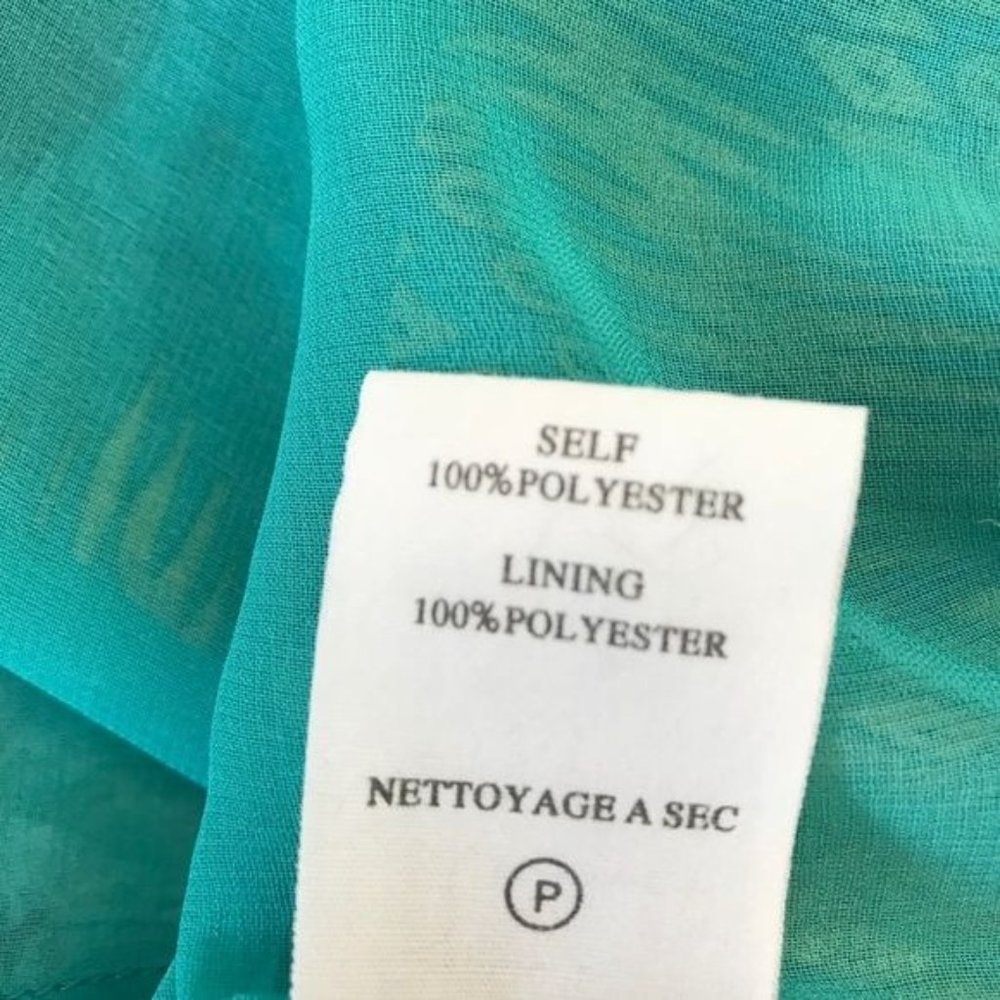 MM Couture Womens Blue Green Watercolor Print Halter Lined Sleeveless Blouse S - Picture 8 of 8